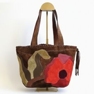 Coach Vintage 2006 "Poppies for Peace" Suede Tote Limited Edition LIKE NEW